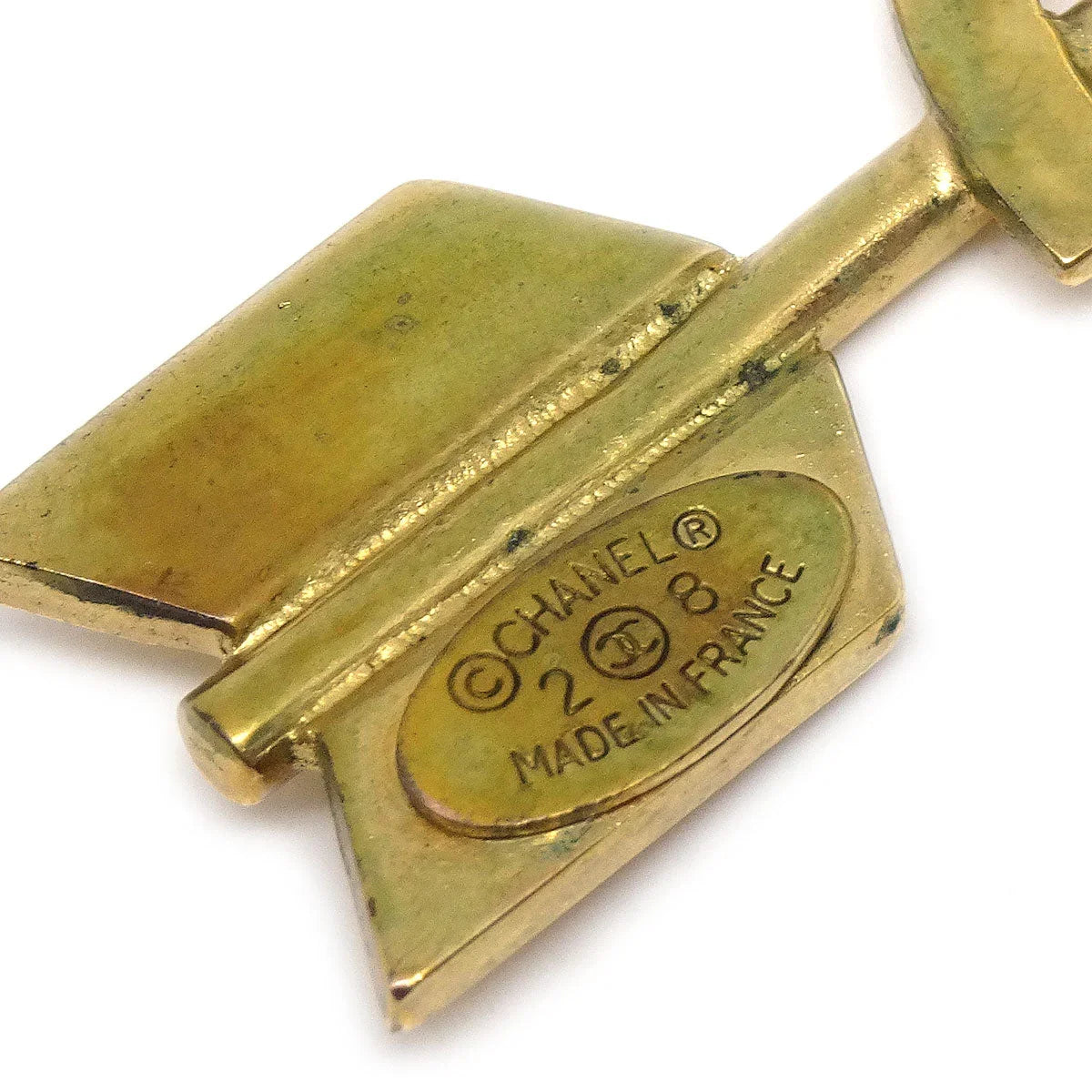 CHANEL 1993 Arrow CC Brooch Pin Gold