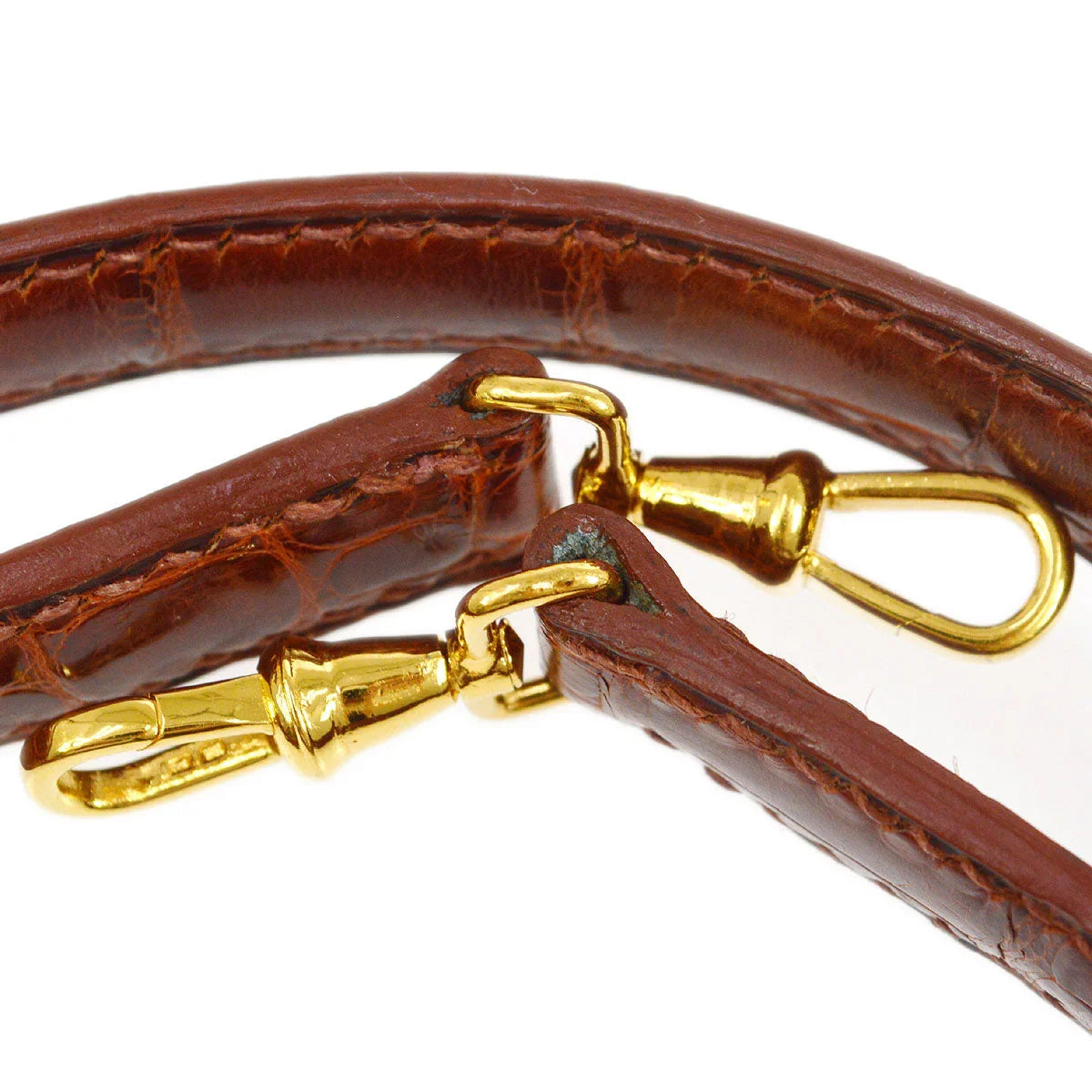 HERMES * Kelly Bag Strap Brown Alligator
