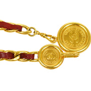 Chanel Medallion Gold & Red Chain Belt