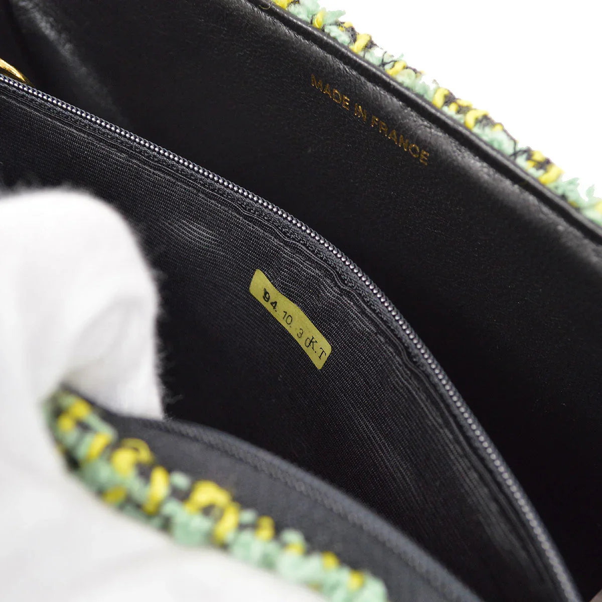 CHANEL * 1994 Classic Flap Handbag Medium Green Tweed