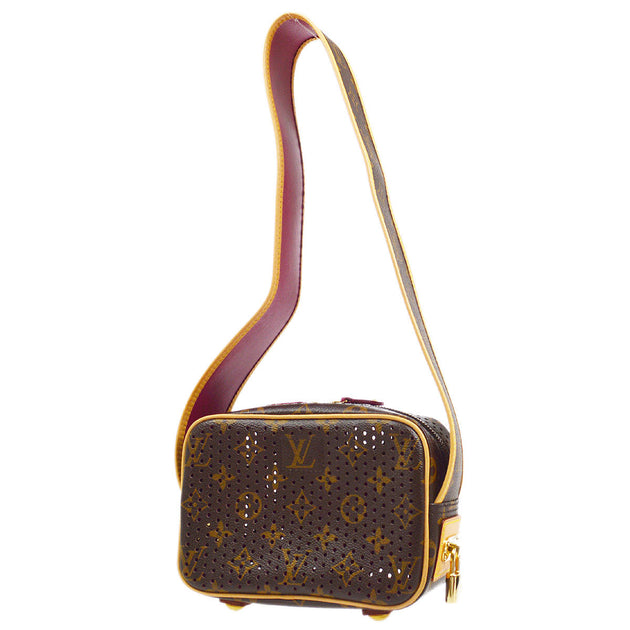 2006 Louis Vuitton Brown Perforated Monogram Canvas, Fuschia Mini Trocadero