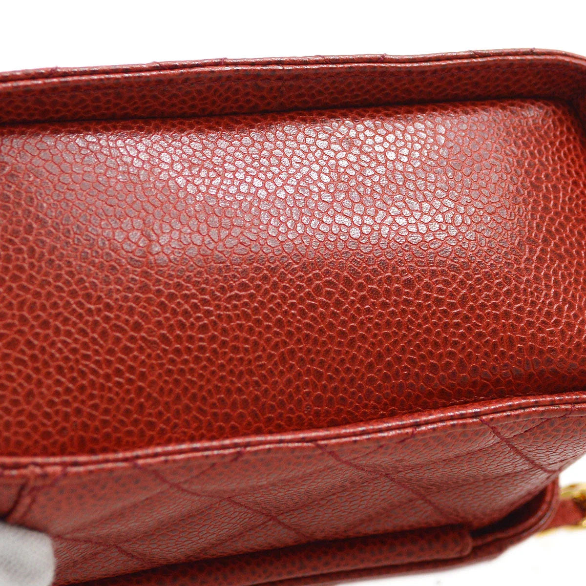 CHANEL * 1991-1994 Red Caviar Mini Vanity Shoulder Bag