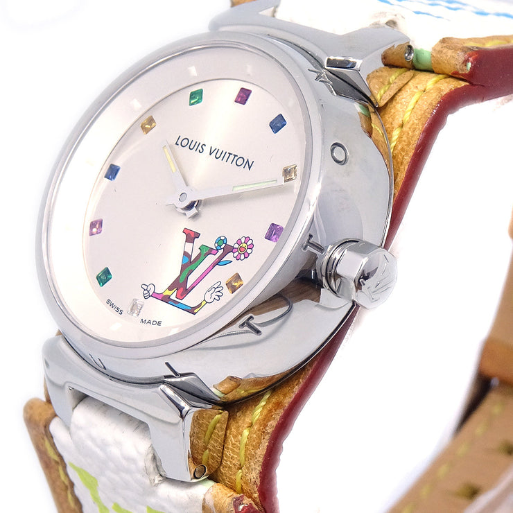Louis Vuitton 2012 x Takashi Murakami Monogram Multicolor Tambour Watch Q12130