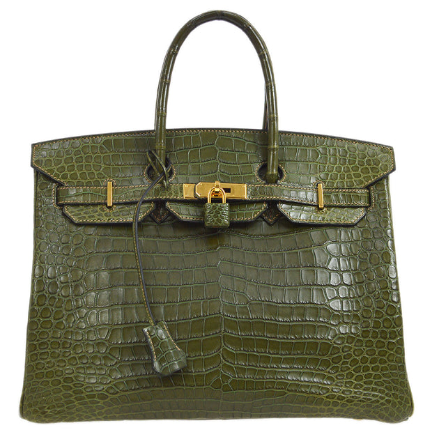 HERMES * 2008 BIRKIN 35 Porosus Crocodile Canopee – AMORE Vintage Tokyo