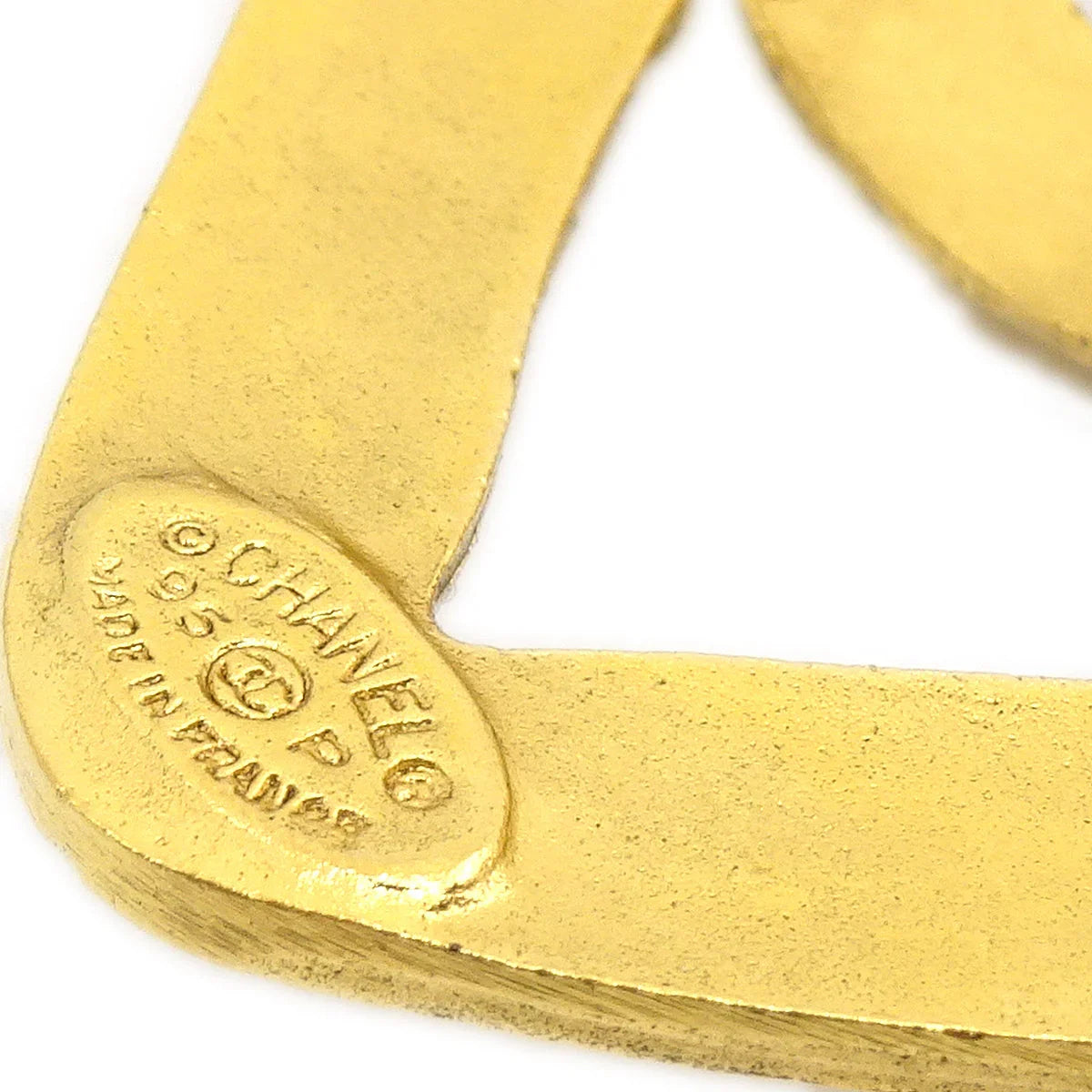 Chanel 1995 Heart Brooch Pin Gold