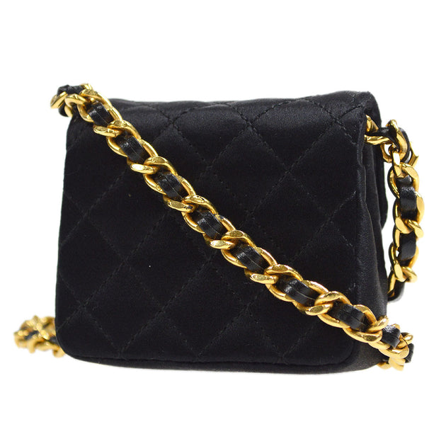 Chanel Black Vintage Classic Suede Mini Square Flap Bag