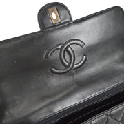 Chanel 1996-1997 Tortoiseshell Small CC Classic Flap Jumbo Black Lambskin