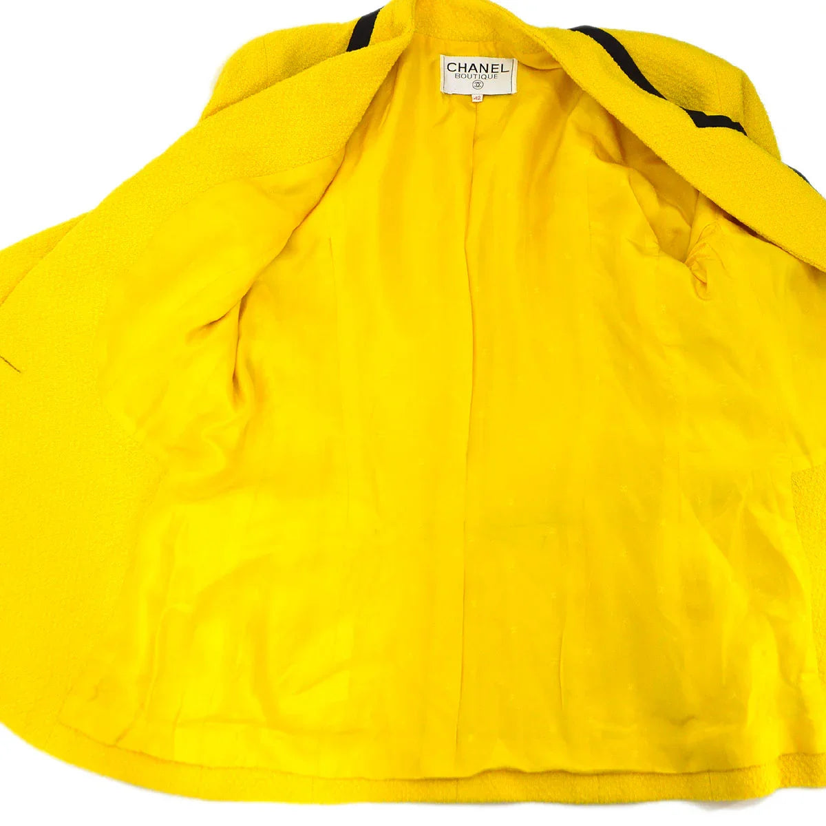 Chanel 1993 contrast trimming single-button jacket #42