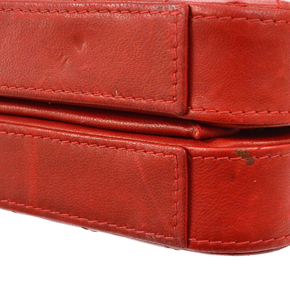 CHANEL 1996-1997 Box Shoulder Bag Red Lambskin
