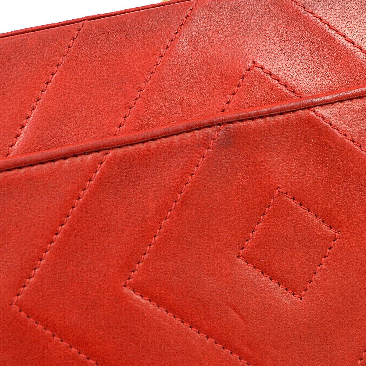 CHANEL 1996-1997 Box Shoulder Bag Red Lambskin