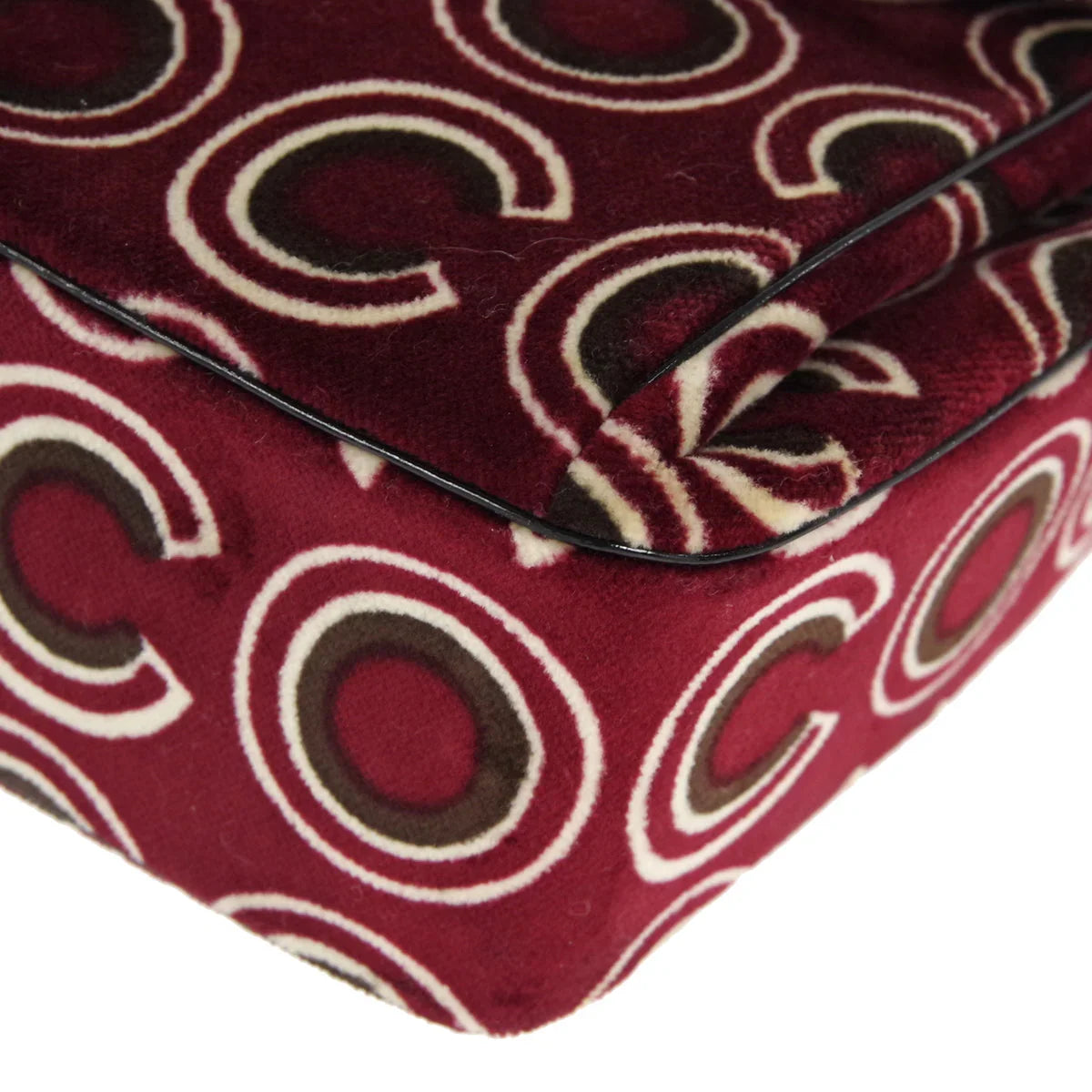 CHANEL 2001-2003 COCO Handbag Bordeaux Velvet