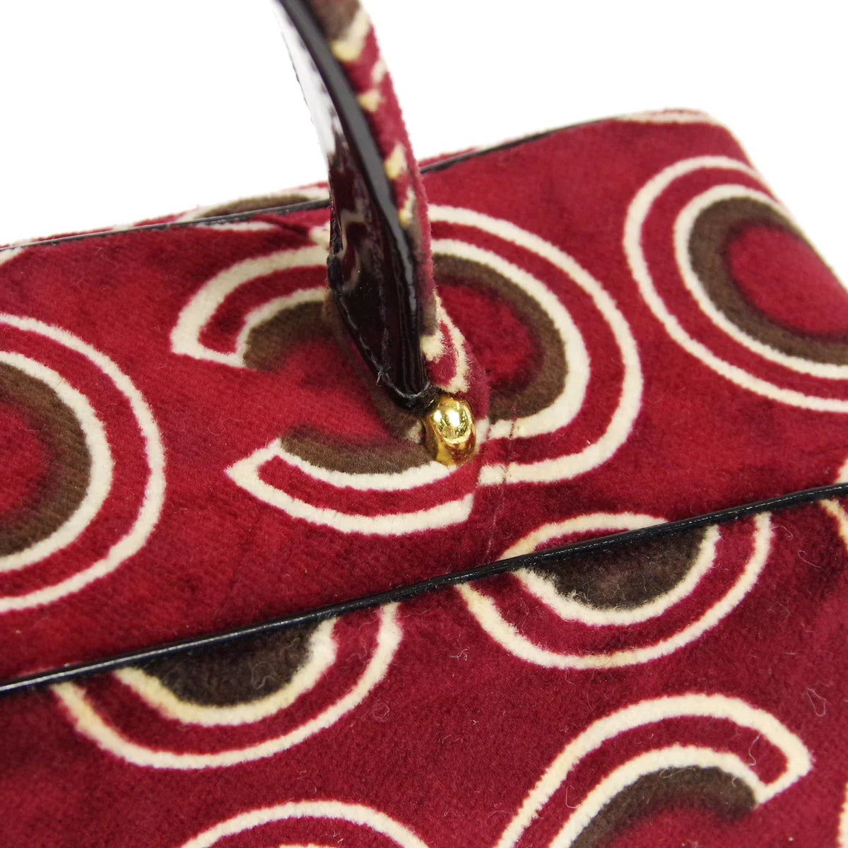 CHANEL 2001-2003 COCO Handbag Bordeaux Velvet