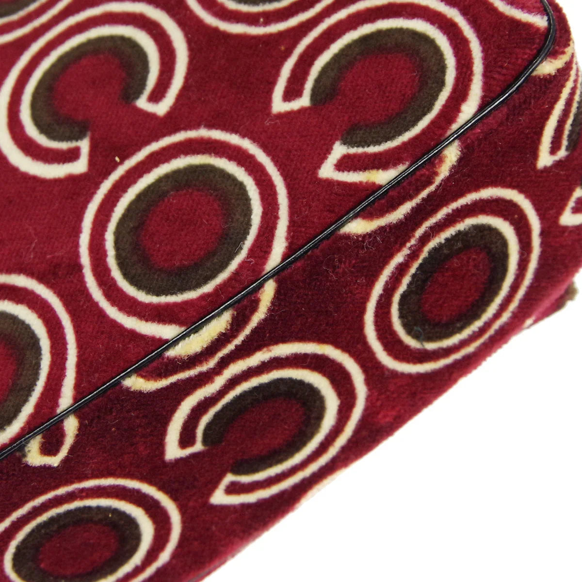 CHANEL 2001-2003 COCO Handbag Bordeaux Velvet