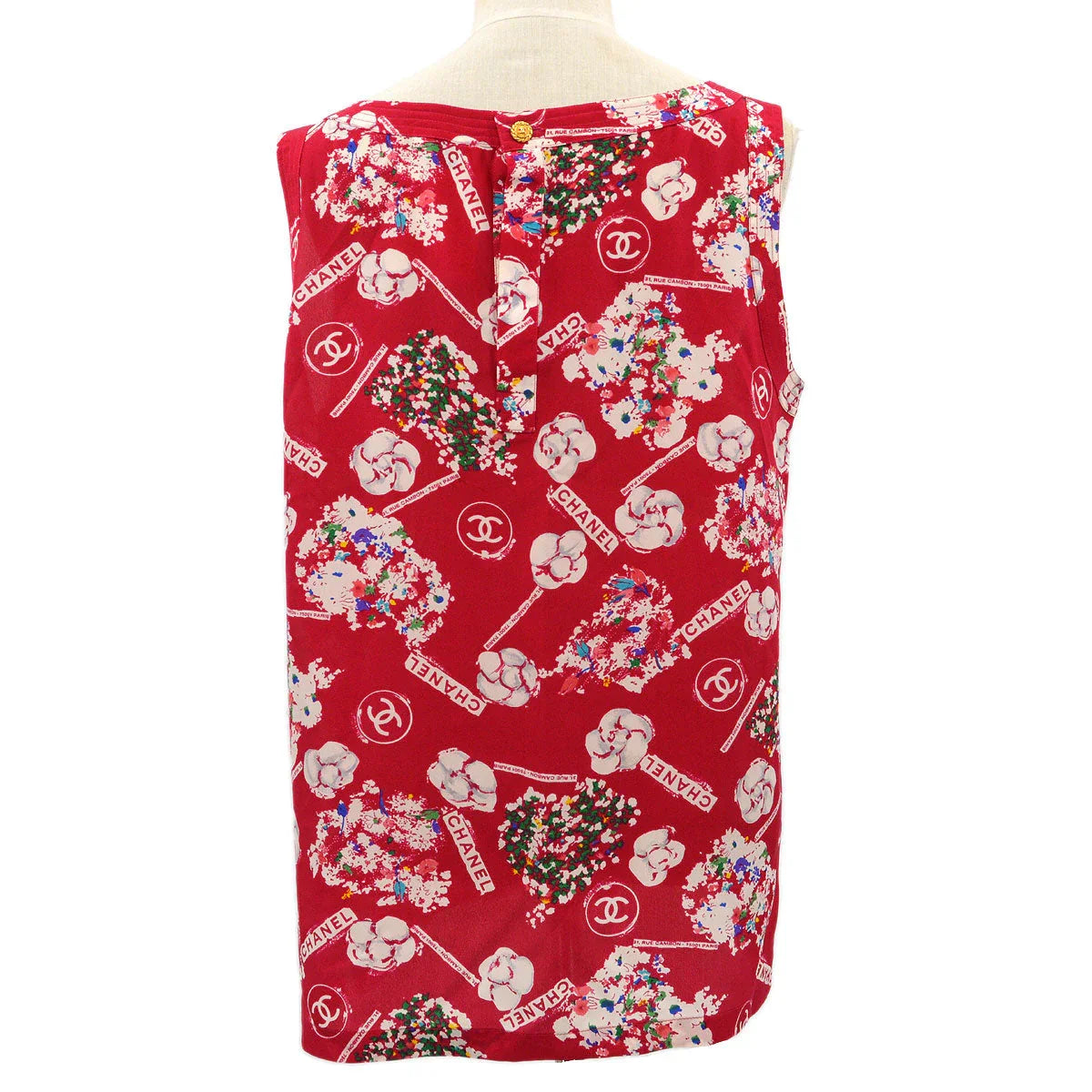香奈儿(Chanel)1992 Camellia Print Silk Tank Top#44
