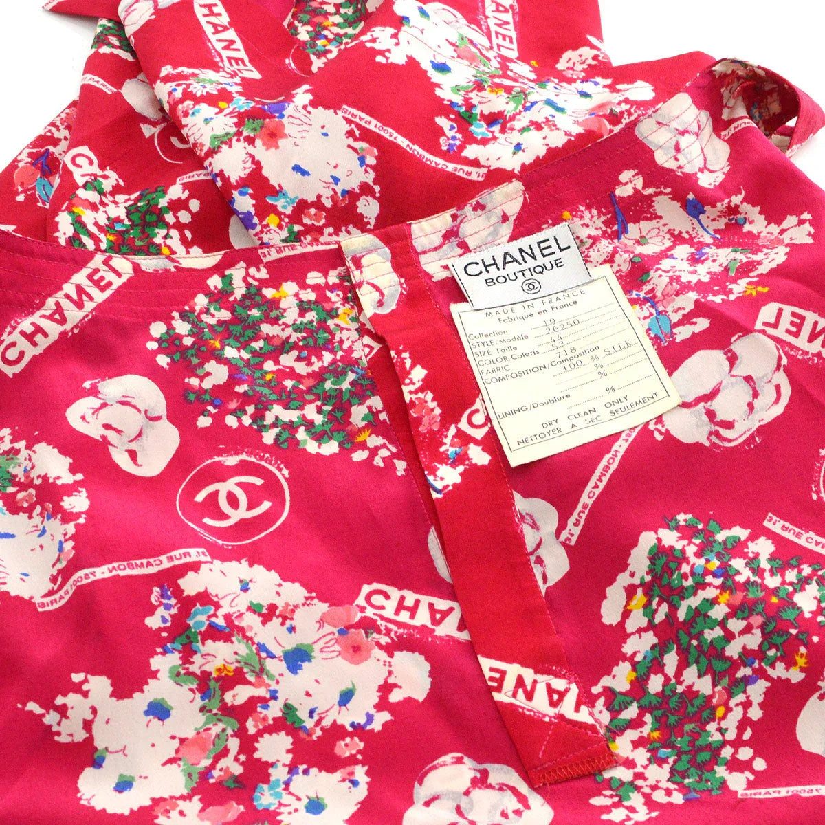 香奈儿(Chanel)1992 Camellia Print Silk Tank Top#44