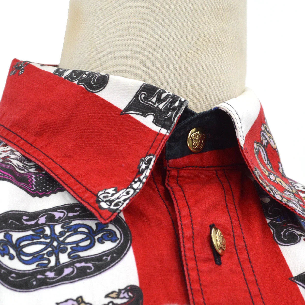 VERSACE 1990s Beatles Oxford British Royalty Shirt #M