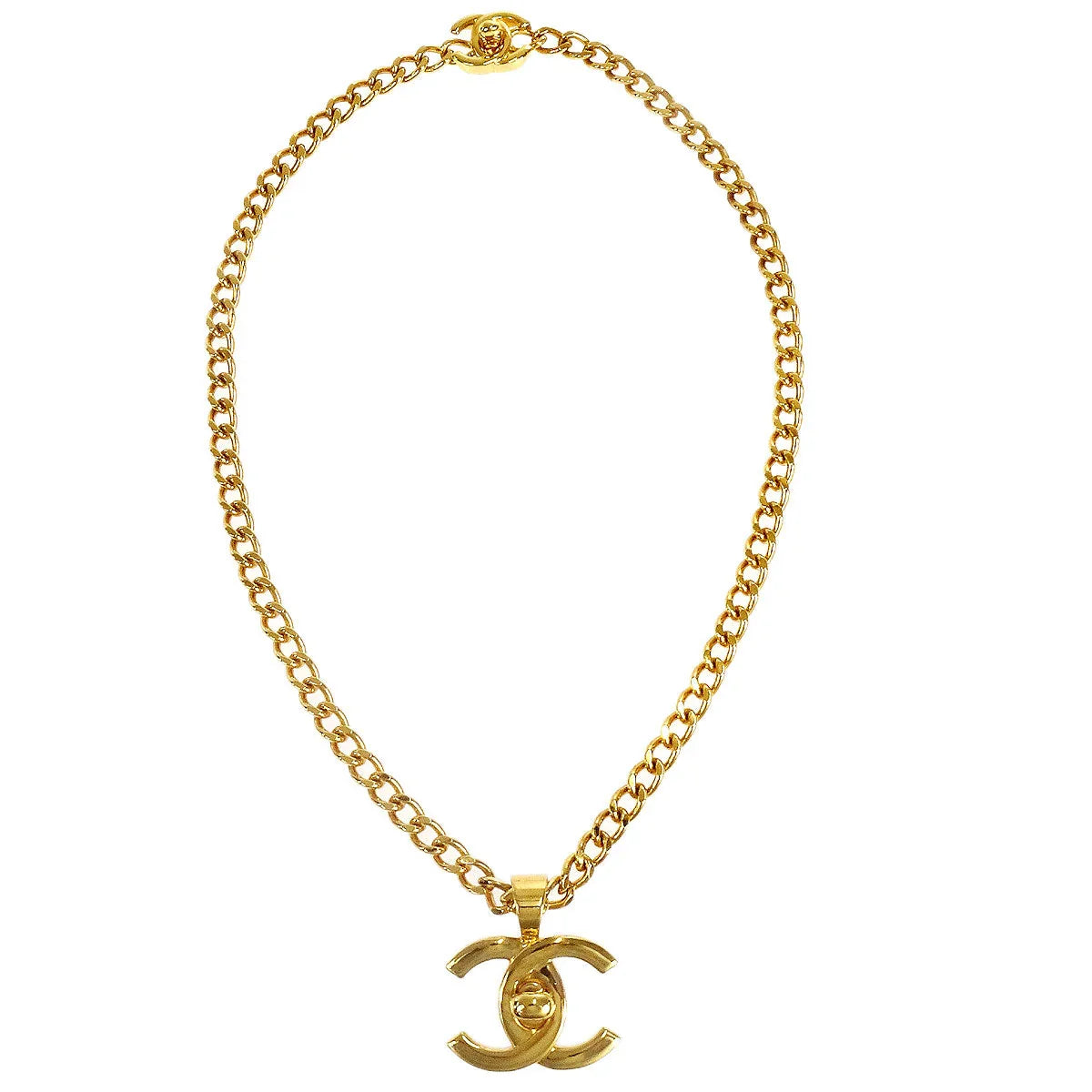 Chanel 1997 CC Turnlock Gold Chain Necklace 97P