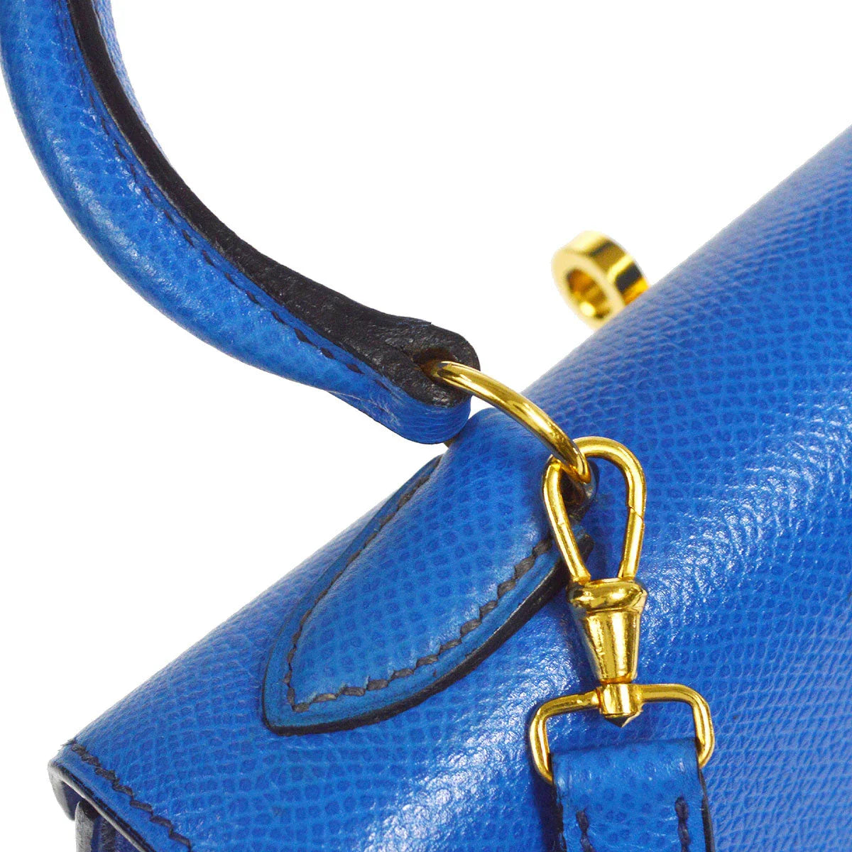 HERMES * 1993 Mini Kelly 20 SELLIER Blue France Courchevel
