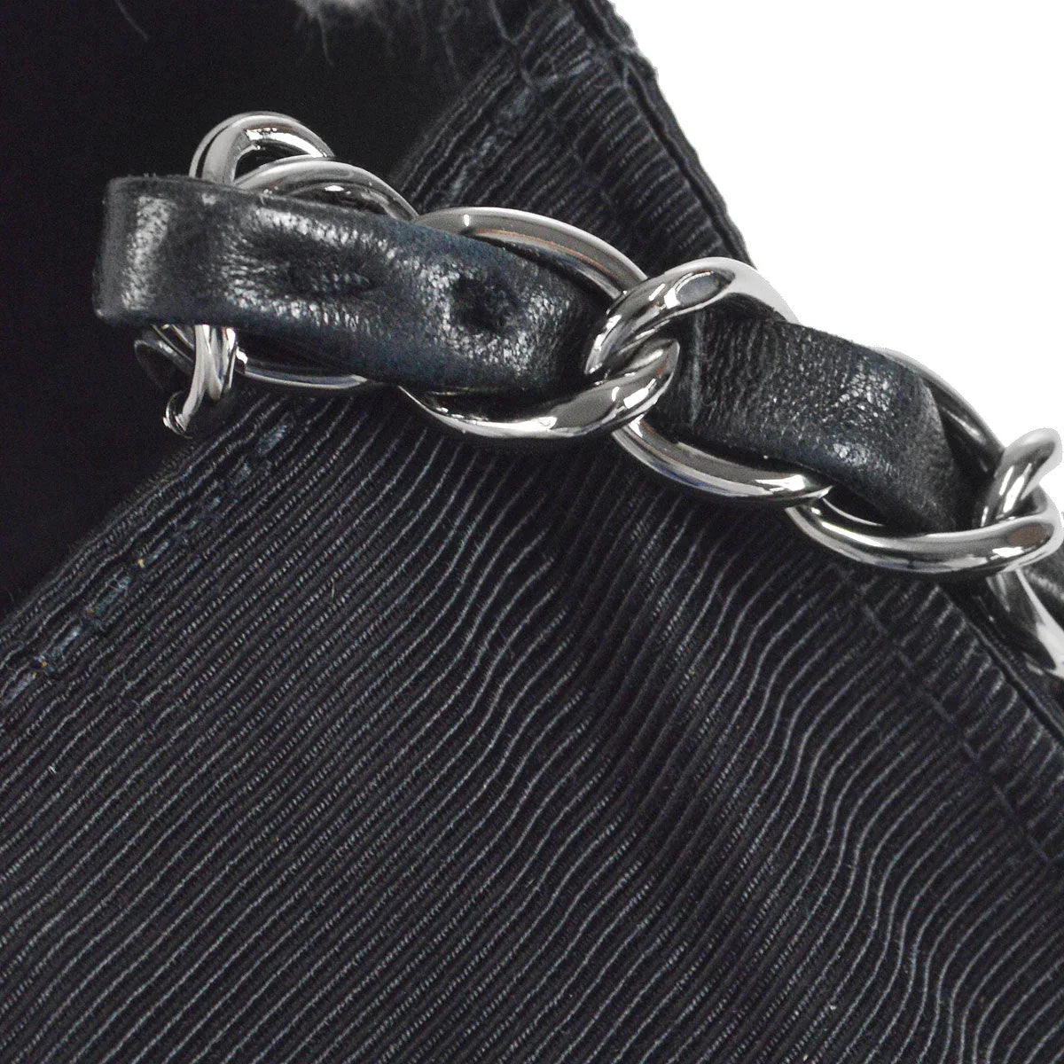 CHANEL * 2005 Emblem Shoulder Bag Mini Black Canvas