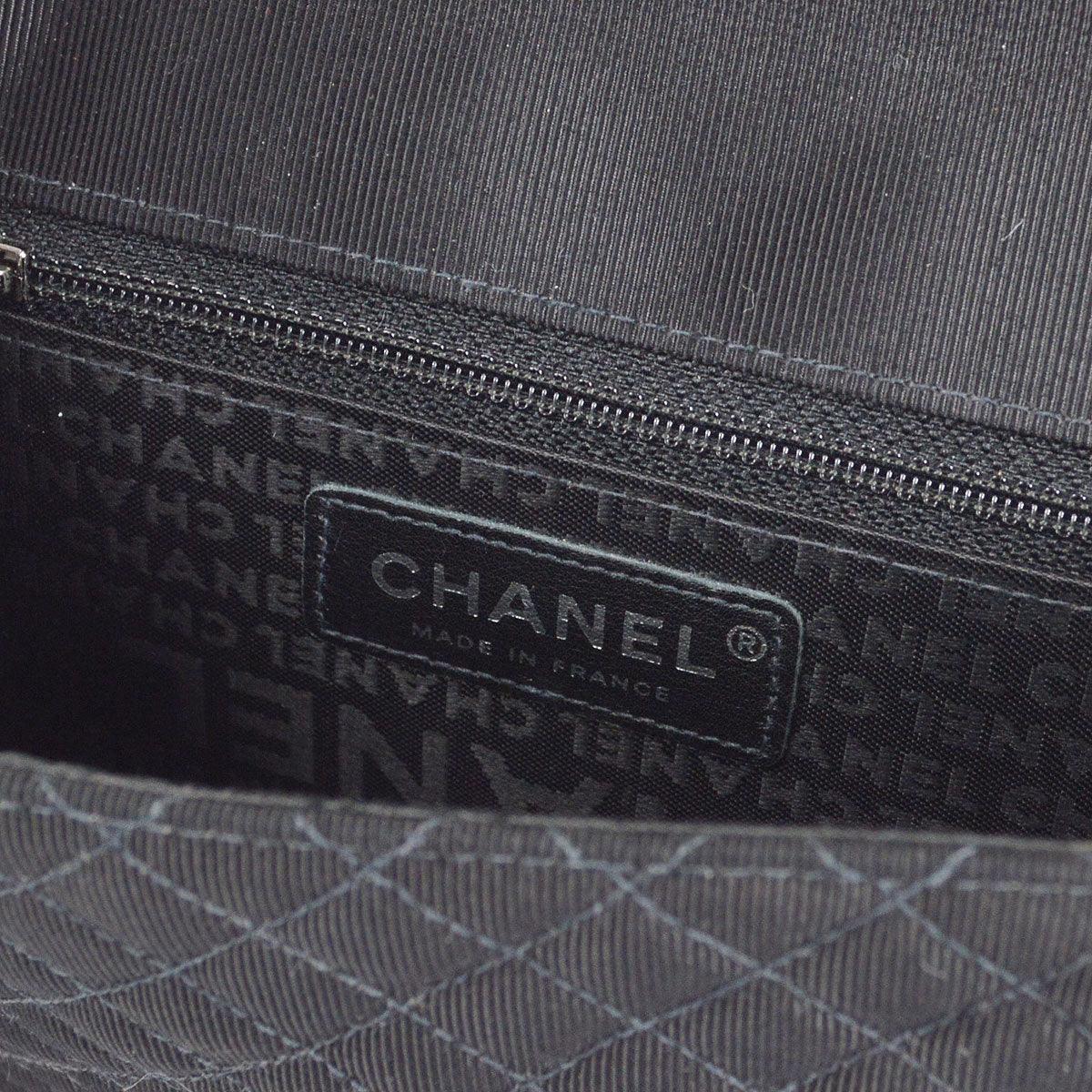 CHANEL * 2005 Emblem Shoulder Bag Mini Black Canvas