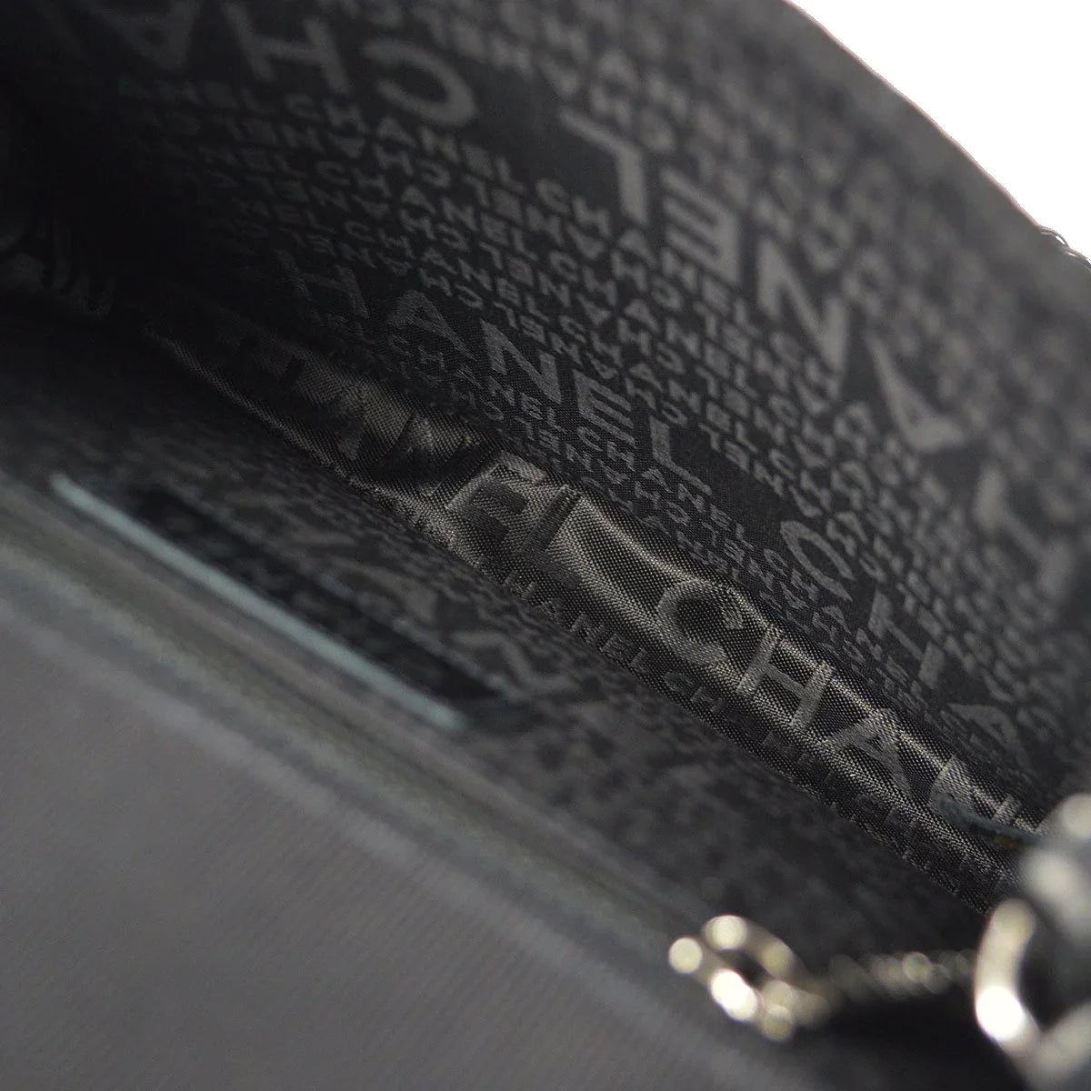 CHANEL * 2005 Emblem Shoulder Bag Mini Black Canvas