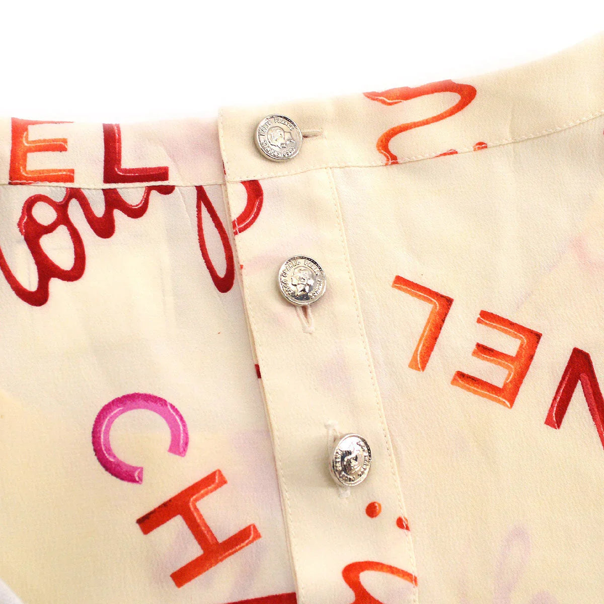 Chanel 1996 Spring logo-print silk T-shirt #40