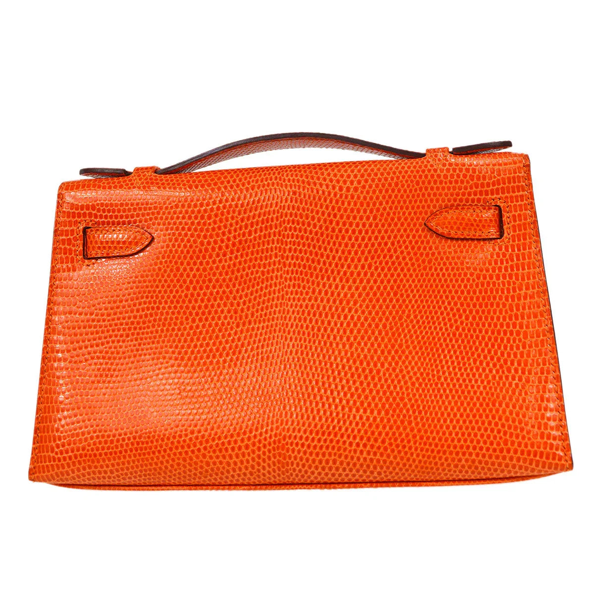 HERMES * 2006 Kelly Pochette Orange Lizard