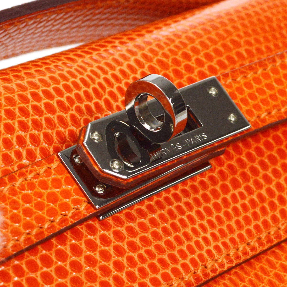 HERMES * 2006 Kelly Pochette Orange Lizard