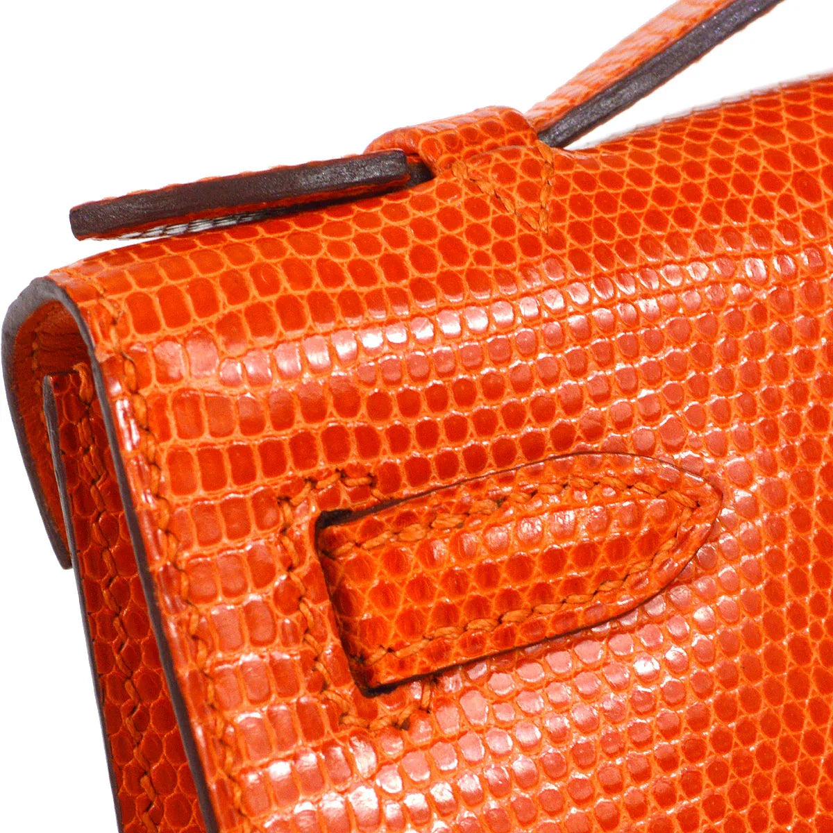 HERMES * 2006 Kelly Pochette Orange Lizard