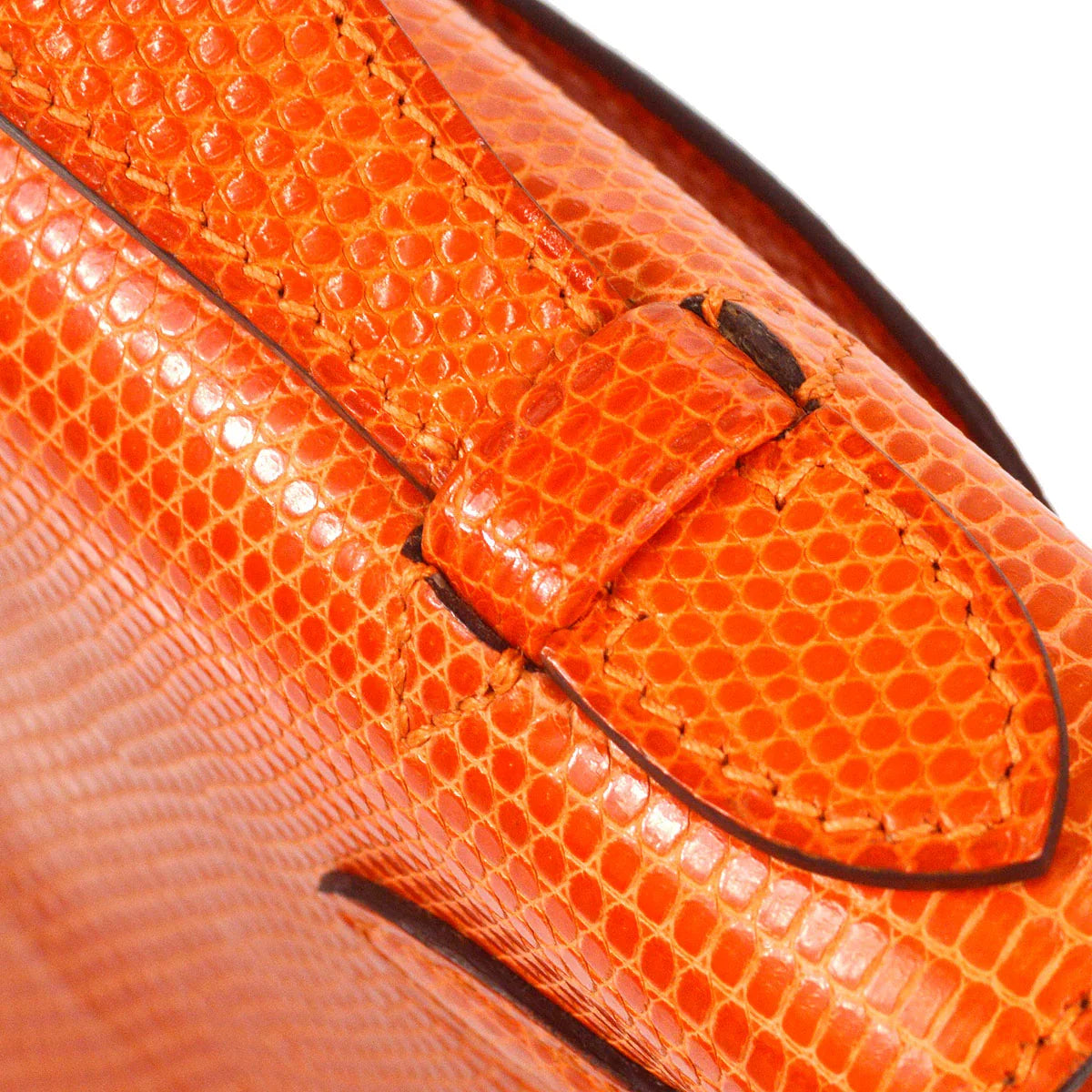 HERMES * 2006 Kelly Pochette Orange Lizard