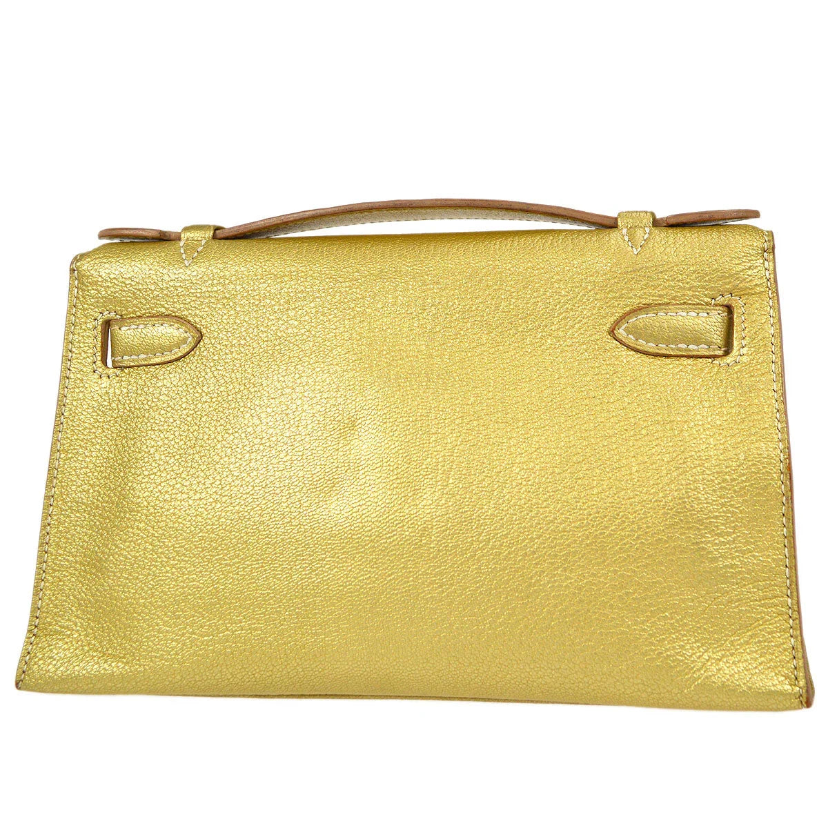 HERMES * 2005 Athens Olympic Limited Kelly Pochette Metallic Gold Chevre Myzore