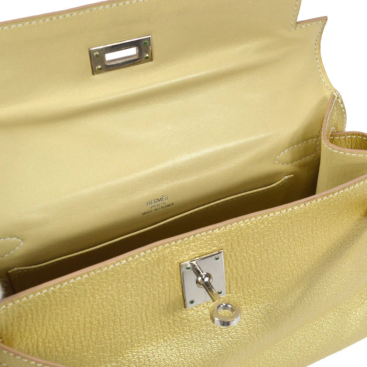 HERMES * 2005 Athens Olympic Limited Kelly Pochette Metallic Gold Chevre Myzore