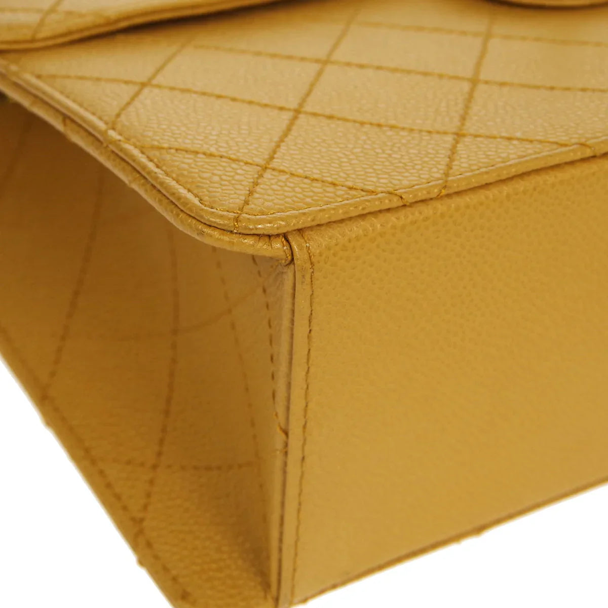 CHANEL 1998 Classic Single Flap Jumbo Camel Caviar