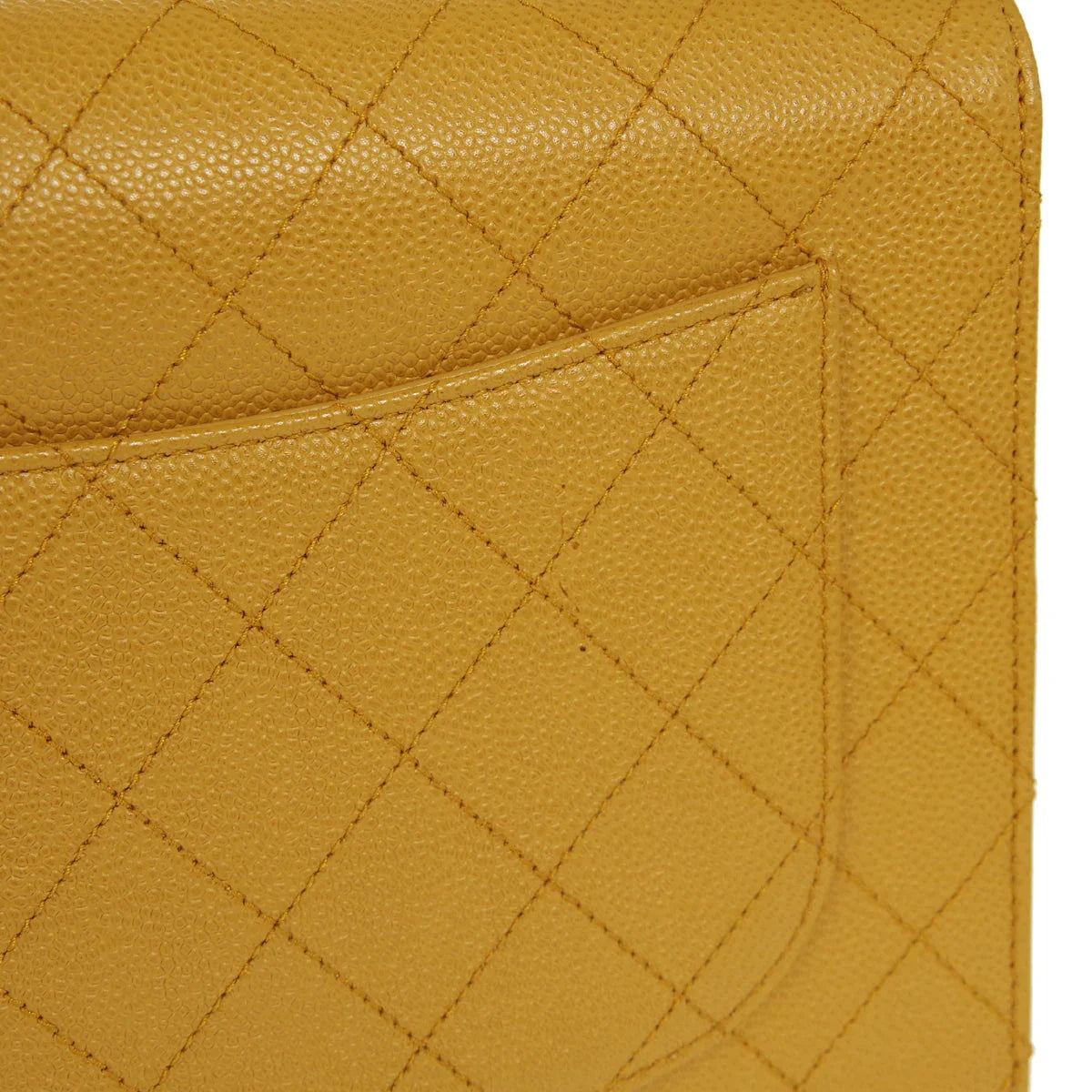 CHANEL 1998 Classic Single Flap Jumbo Camel Caviar