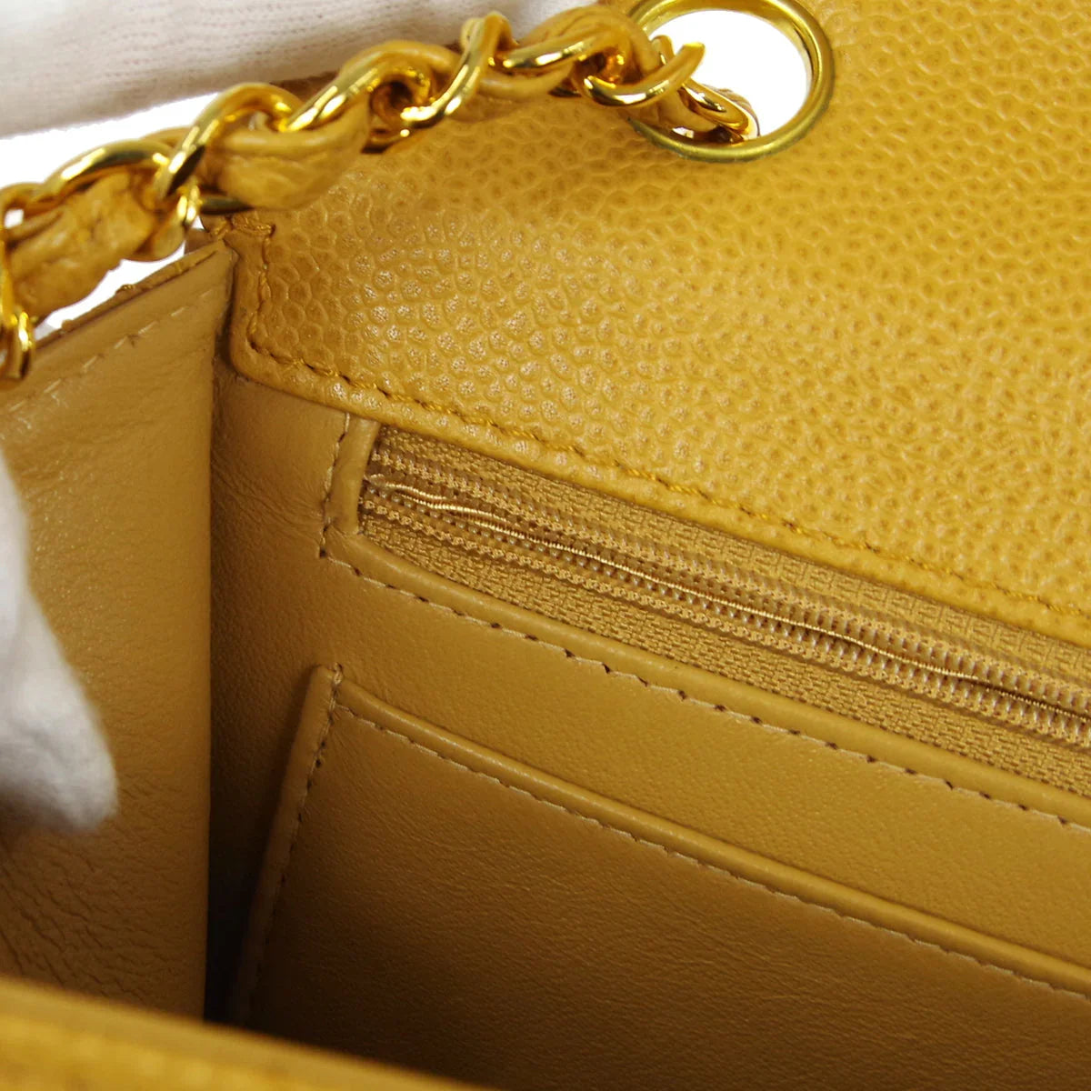 CHANEL 1998 Classic Single Flap Jumbo Camel Caviar