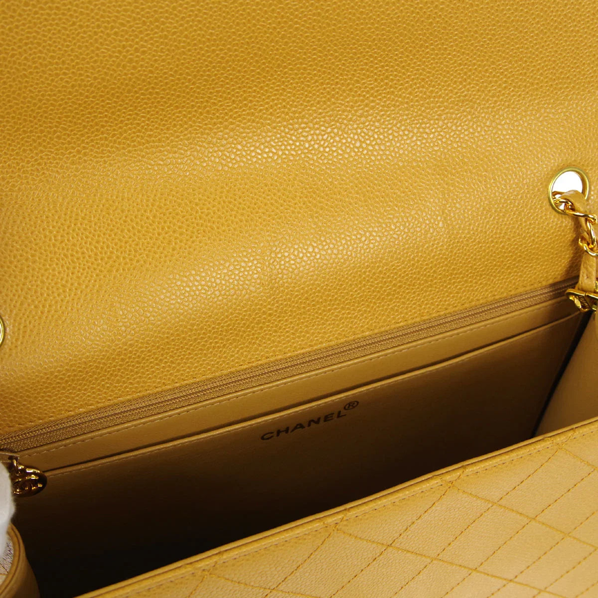 CHANEL 1998 Classic Single Flap Jumbo Camel Caviar