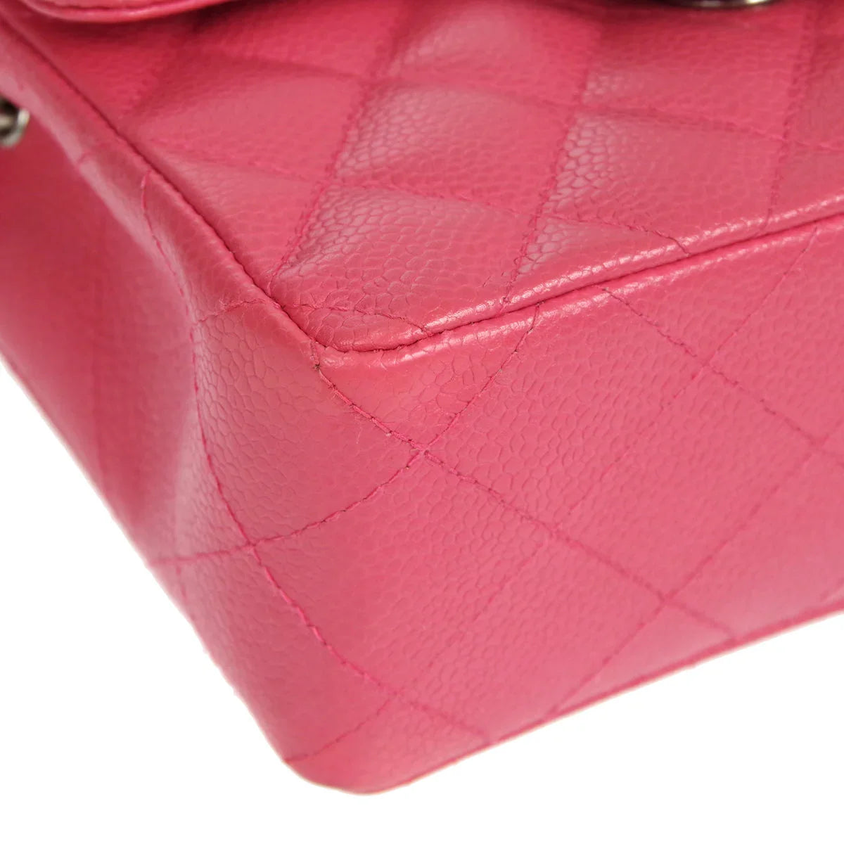 CHANEL * 2006-2008 Classic Square Flap Mini 17 SHW Pink Caviar