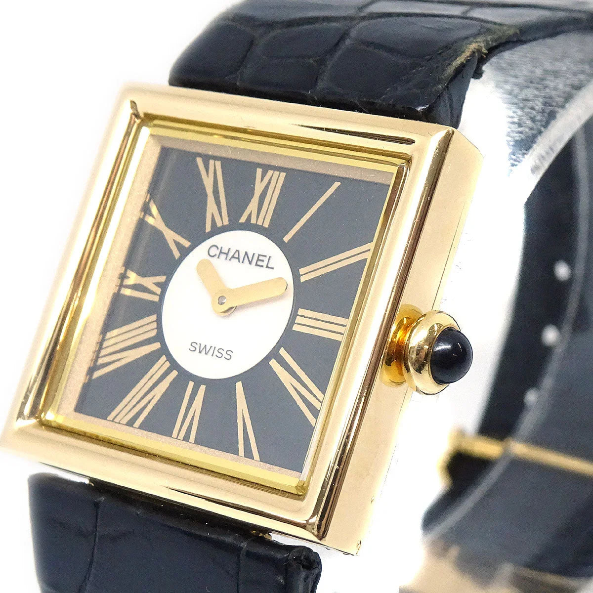 Chanel 1989 Mademoiselle Watch Quartz 18KYG鳄鱼