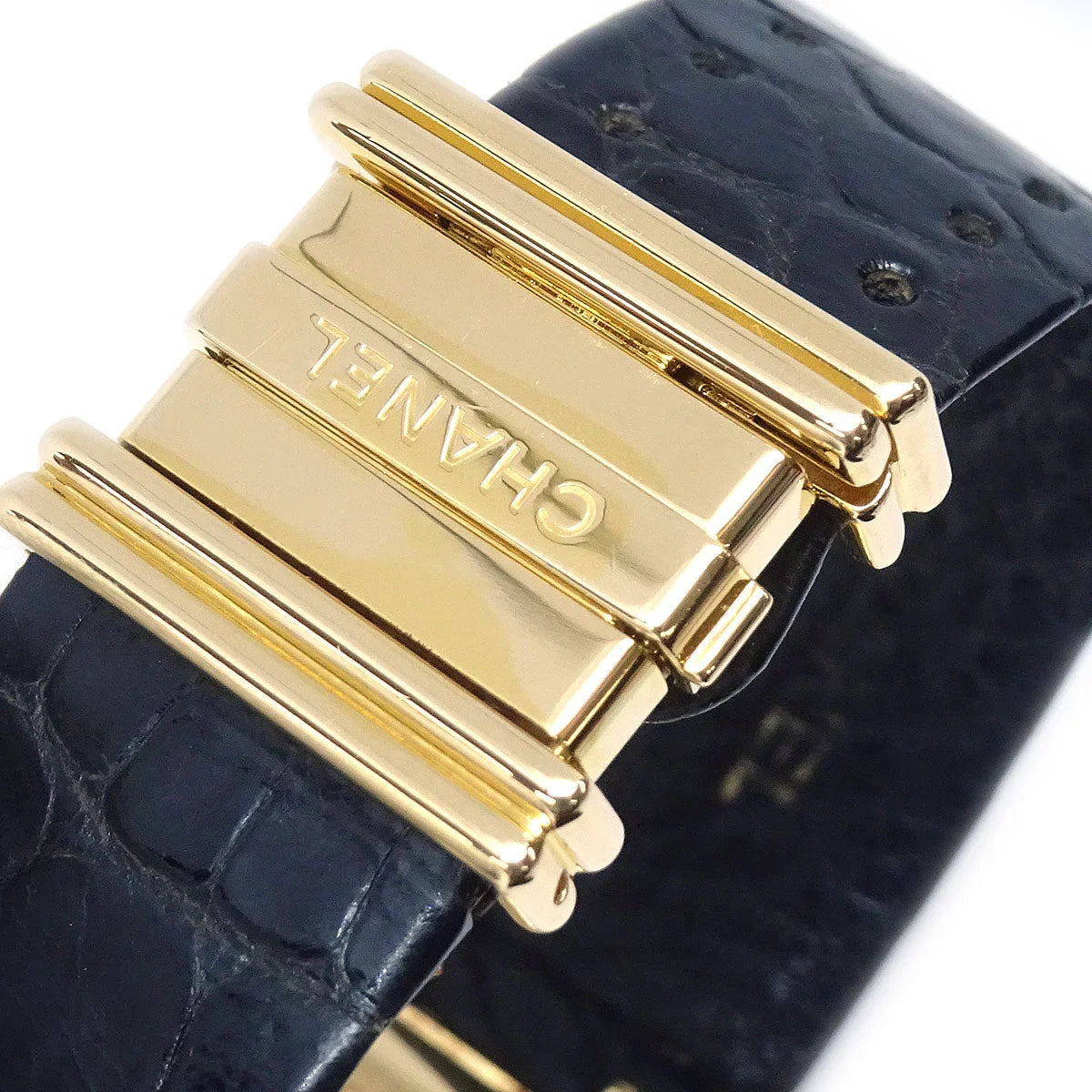 Chanel 1989 Mademoiselle Watch Quartz 18KYG鳄鱼