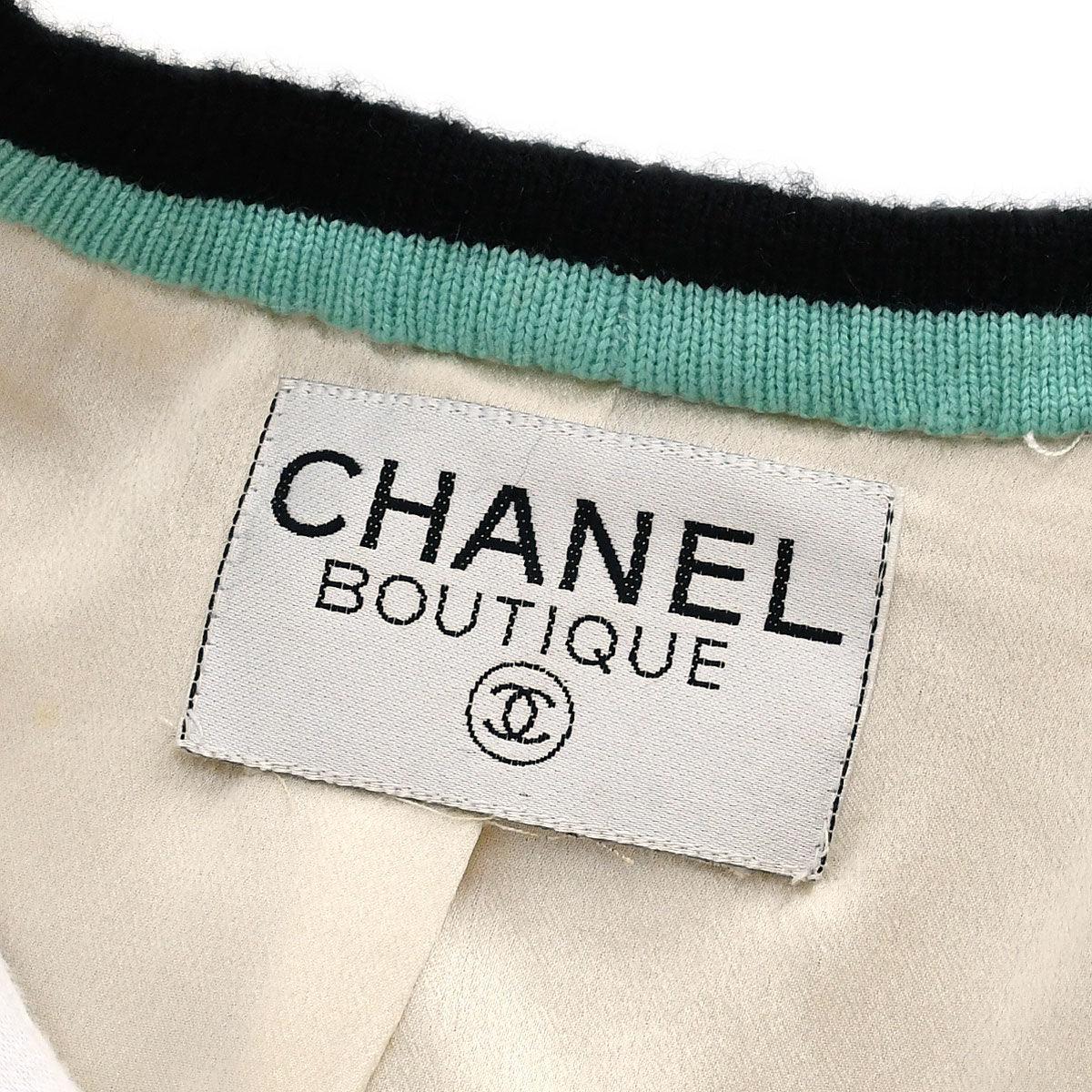 Chanel Fall 1994 logo collarless jacket
