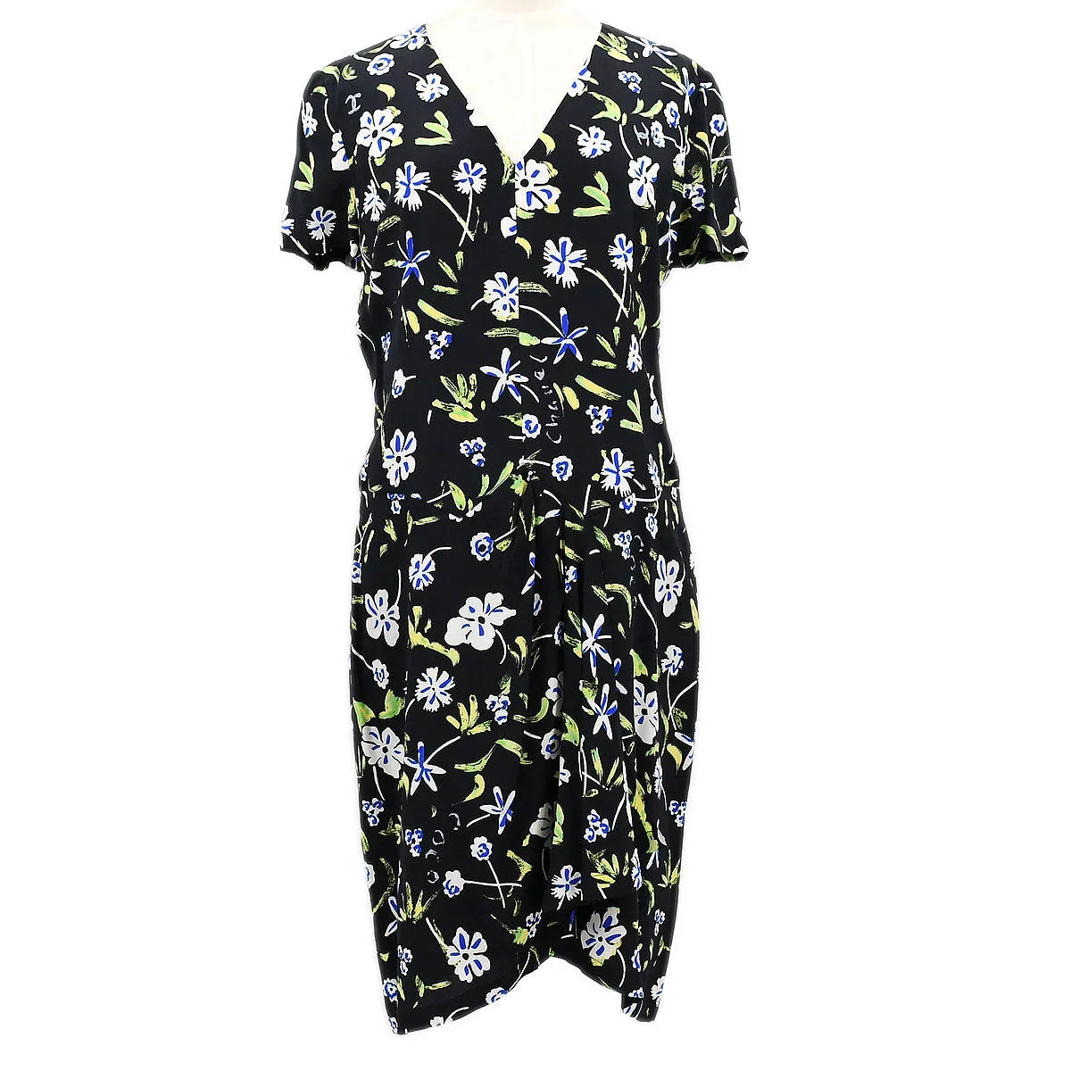 Chanel 1997 Spring floral-print draped silk dress #42