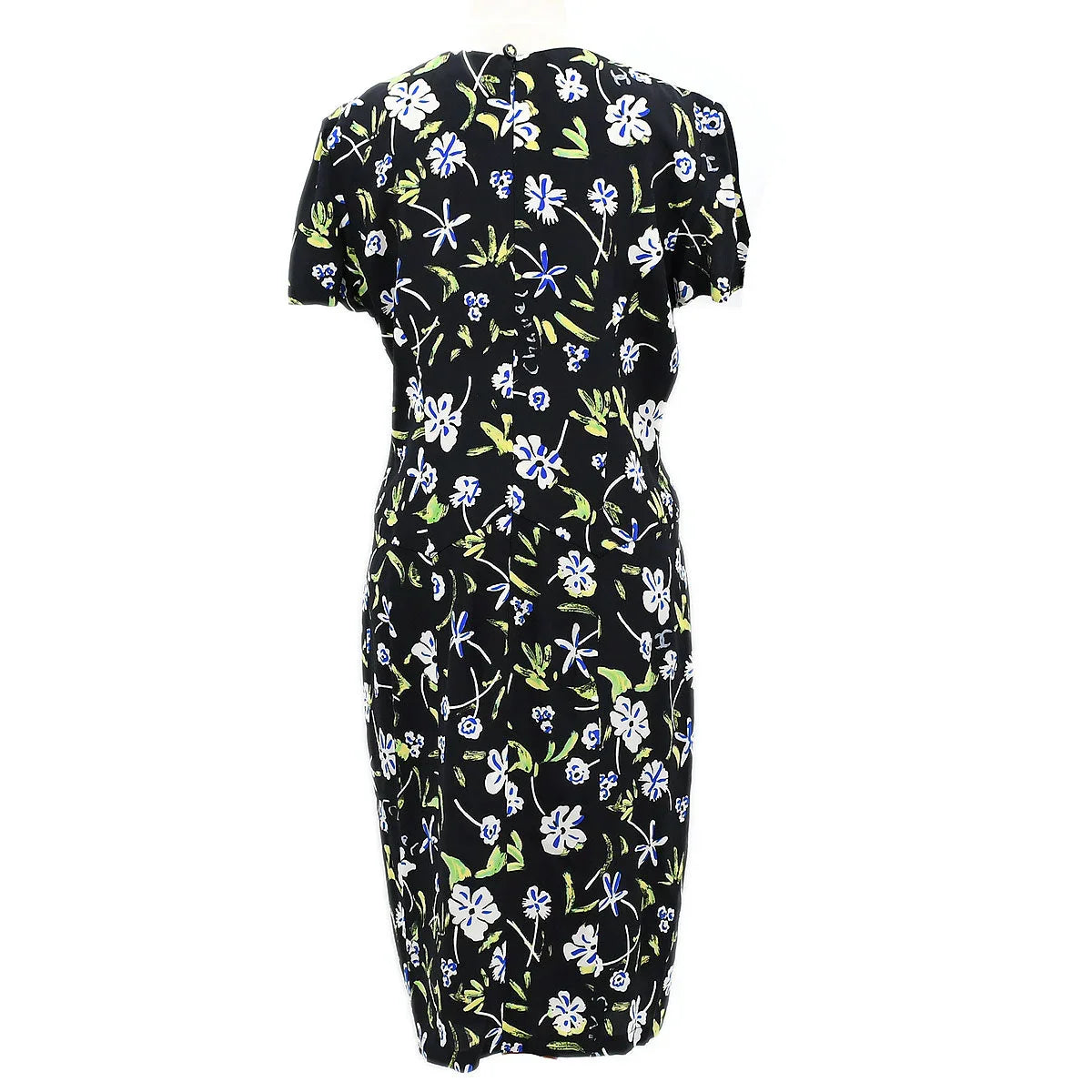 Chanel 1997 Spring floral-print draped silk dress #42