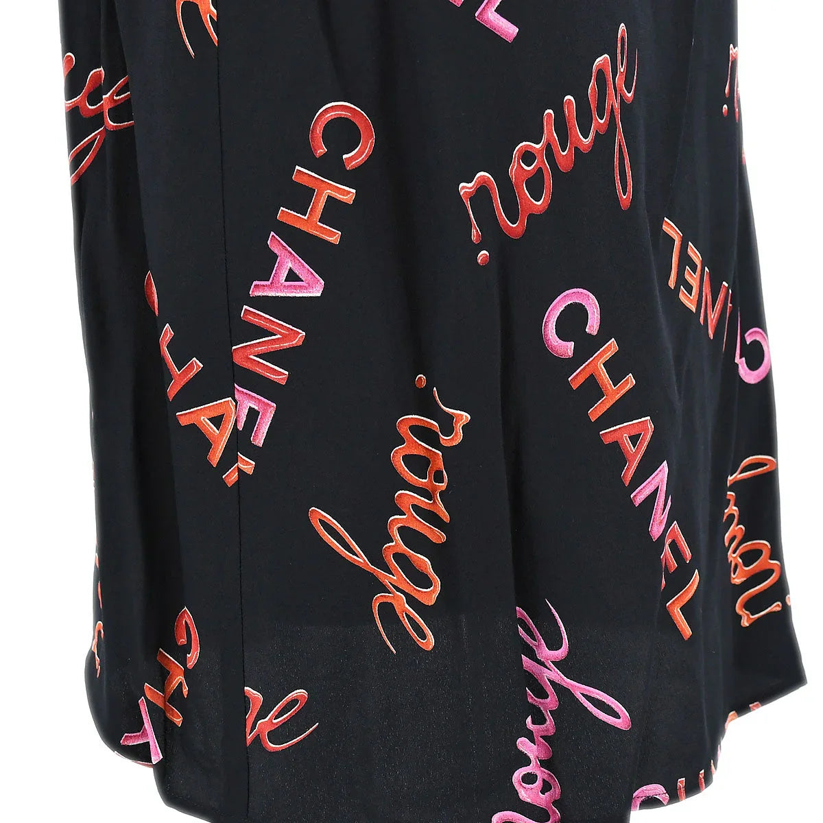 Chanel 1996 Spring Logo Pattern Sleeveless Silk Blouse #42