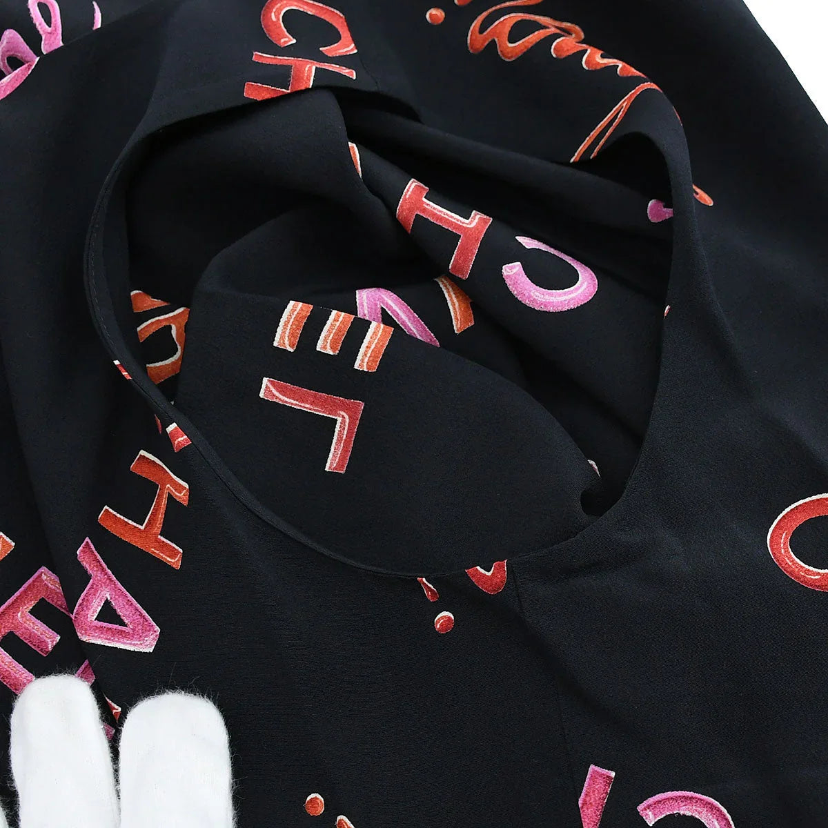 Chanel 1996 Spring Logo Pattern Sleeveless Silk Blouse #42