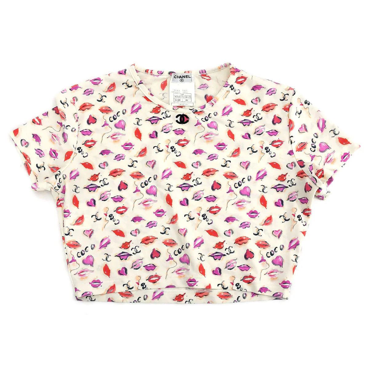 Chanel 1995 Spring Lip Print Cropped Top #44