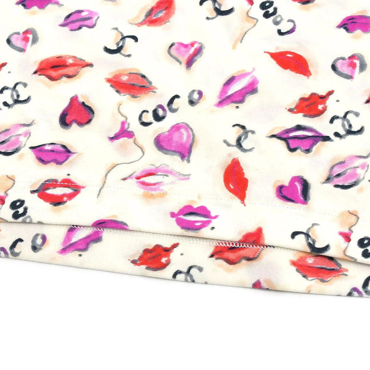 Chanel 1995 Spring Lip Print Cropped Top #44