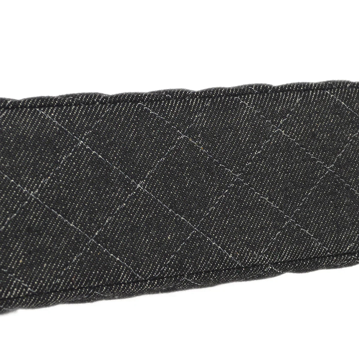 CHANEL 1997-1999 Classic Flap Mini Square 17 Black Denim
