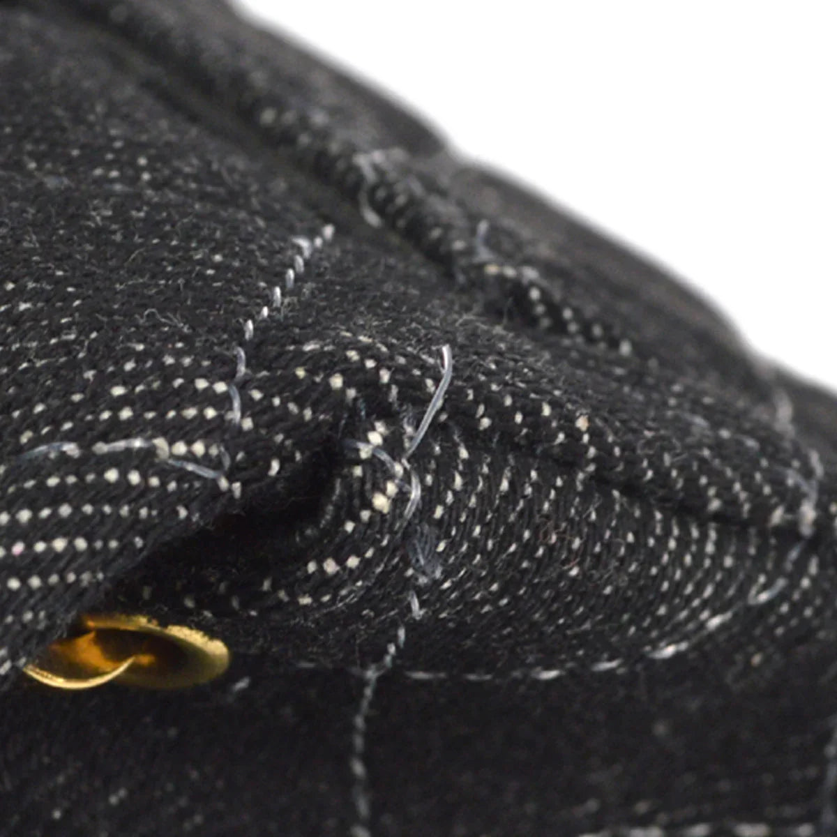 CHANEL 1997-1999 Classic Flap Mini Square 17 Black Denim