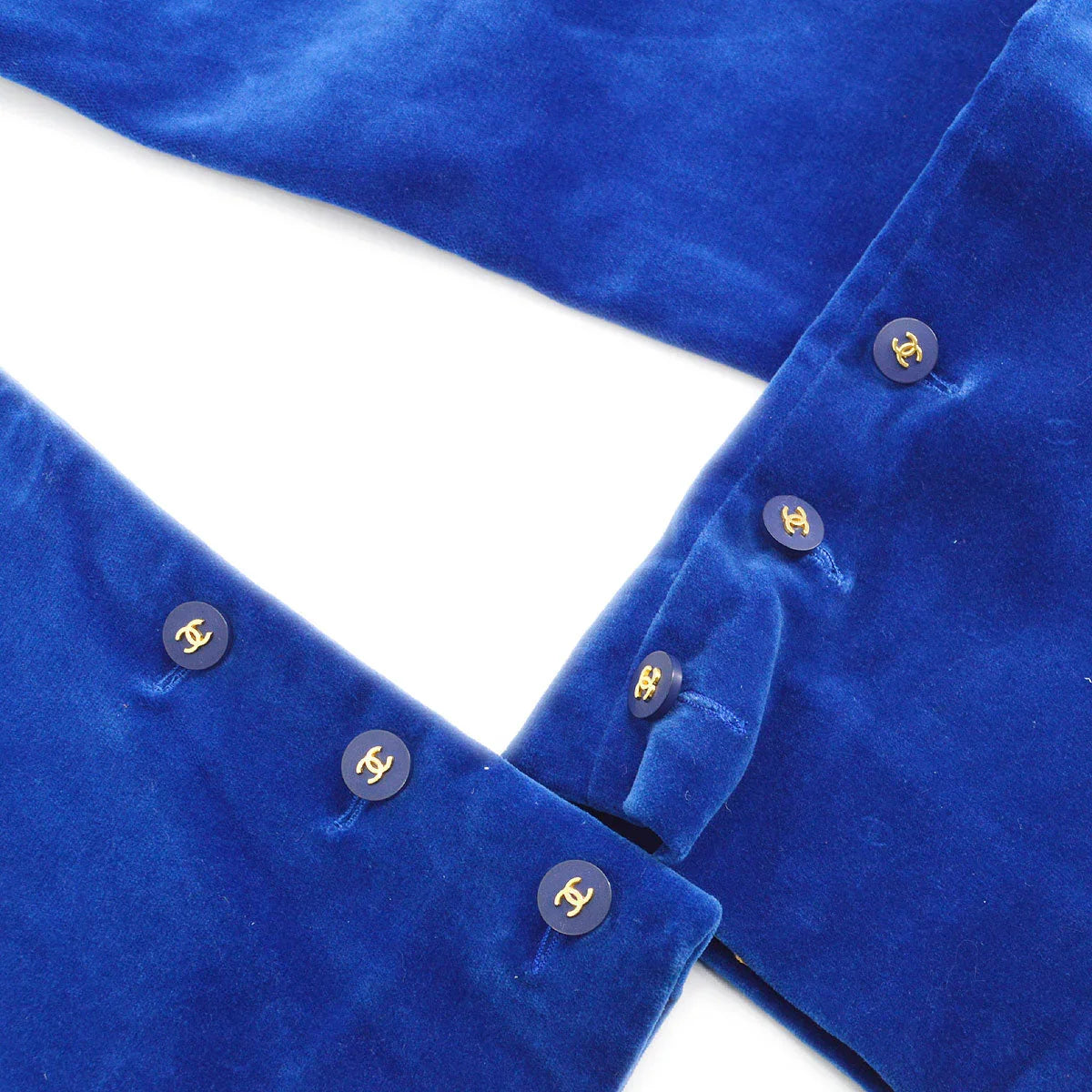 Chanel straight-legged cropped velvet trousers
