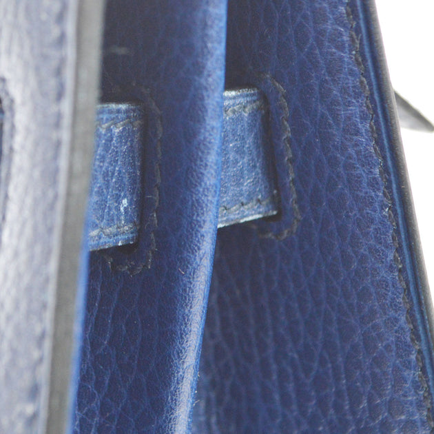 HERMES KELLY 32 SELLIER 2way Handbag Blue Ardennes ◯Y 17C 96813